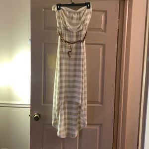 Hi/low strapless dress